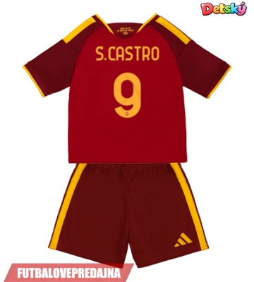 Lacne Dětský Futbalové dres AS Roma Santiago Castro #9 2026-27 Krátky Rukáv - Domáci (+ trenírky)